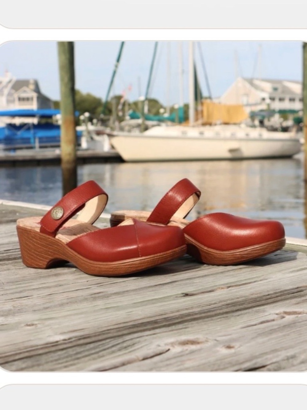 Alegria Sydni Leather Comfort Clog Rust SZ 40/US 9